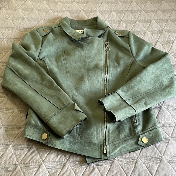 M. Fashion Faux Suede Moto Jacket Size M - Picture 4 of 9